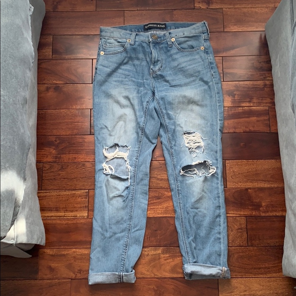 Express broken in girlfriend jeans